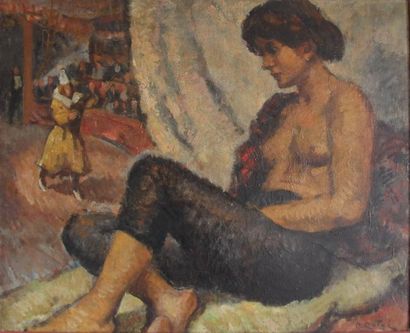 Prosper ROTGE (1895-1969)
La pause au cirque
Huile...